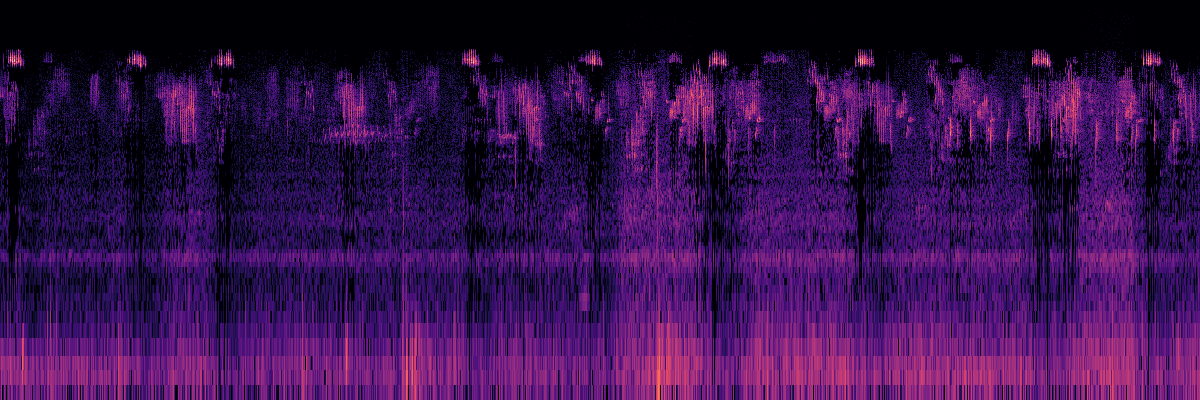 Spectrogram: Blackpoll Warbler With Dense Chorus Below